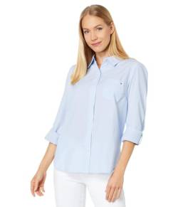 Tommy Hilfiger Button-Down-Shirts für Damen, lässige Oberteile, Cronell Stripe, Klein von Tommy Hilfiger