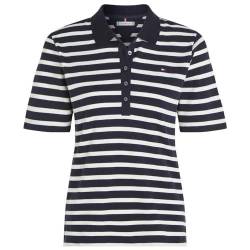 Tommy Hilfiger Damen 1985 REG Pique Stripe Polo SS WW0WW39531 Kurzarm Poloshirts, Weiß (Breton Ecru/Desert Sky), M von Tommy Hilfiger