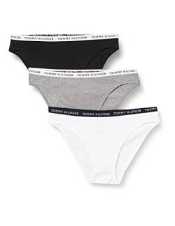 Tommy Hilfiger Damen 3er Pack Slips Unterwäsche, Mehrfarbig (Medium Grey Heather/White/Black), M von Tommy Hilfiger