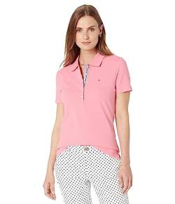 Tommy Hilfiger Damen 5 Button Polo Tee T-Shirt, Leichtes Kaugummi, XX-Large von Tommy Hilfiger