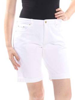 Tommy Hilfiger Damen 9" Denim Short Jeansshorts, weiß, 42 von Tommy Hilfiger