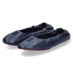 Tommy Hilfiger Damen Ballerinas Blau Glattleder, Größe:39, Farbauswahl:blau von Tommy Hilfiger