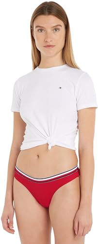 Tommy Hilfiger Damen Bikinihose Cheeky High Leg Bikini Sport, Rot (Primary Red), L von Tommy Hilfiger