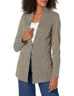 Tommy Hilfiger Damen Blazer - Business Jacke mit schmeichelnder Passform und Einknopfverschluss, Schwarz Multi Line, 36 von Tommy Hilfiger