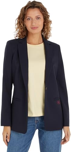 Tommy Hilfiger Damen Blazer Regular Elegant, Blau (Desert Sky), 34 von Tommy Hilfiger