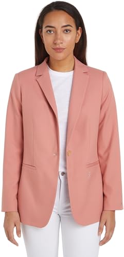 Tommy Hilfiger Damen Blazer Regular Elegant, Rosa (Teaberry Blossom), 32 von Tommy Hilfiger