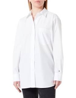 Tommy Hilfiger Damen Bluse 1985 Hemdbluse, Weiß (Th Optic White), 34 von Tommy Hilfiger