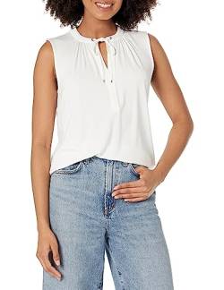 Tommy Hilfiger Damen Bluse Arbeit Ärmelloses Strickoberteil, Brght Wht, X-Groß von Tommy Hilfiger