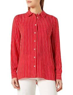 Tommy Hilfiger Damen Bluse Cupro Rope Hemdbluse, Rot (Rope Stripes Fireworks), 40 von Tommy Hilfiger