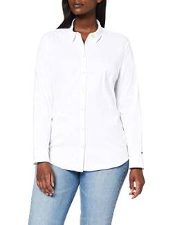 Tommy Hilfiger Damen Bluse Heritage Slim Fit Elegant, Weiß (Classic White), 42 von Tommy Hilfiger