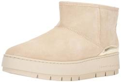 Tommy Hilfiger Damen Boots Metallic Suede Snowboot Wildleder, Beige (White Clay), 38 EU von Tommy Hilfiger