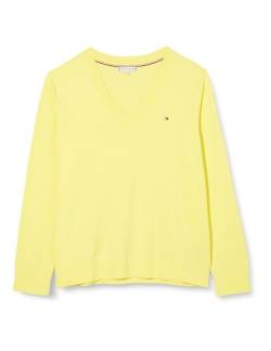 Tommy Hilfiger Damen CO Jersey Stitch V-NK Sweater WW0WW40098 Pullover, Gelb (Yellow Tulip), L von Tommy Hilfiger
