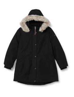 Tommy Hilfiger Damen CRV Padded Parka with FUR WW0WW40860 Parkas, Schwarz (Black), 50 von Tommy Hilfiger