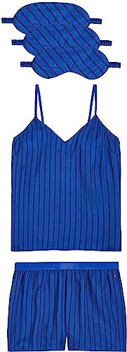 Tommy Hilfiger Damen Cami & Short Facemaskt Set UW0UW04947 Geschenkpackungen, Blau (Argyle Stripe Ultra Blue), XL von Tommy Hilfiger