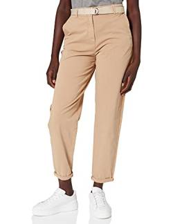 Tommy Hilfiger Damen Co Blend Chino Gürtel Lässige Business-Hose, Beige, 38 von Tommy Hilfiger