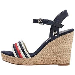 Tommy Hilfiger Damen Corporate FW0FW07086 Wedge-Espadrilles, Blau (Space Blue), 38 EU von Tommy Hilfiger