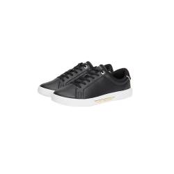 Tommy Hilfiger Damen Court Sneaker Schuhe, Schwarz (Black), 38 von Tommy Hilfiger