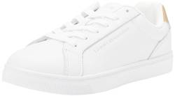Tommy Hilfiger Damen Cupsole Sneaker Schuhe, Weiß (White/Gold), 38 von Tommy Hilfiger
