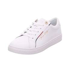 Tommy Hilfiger Damen Cupsole Sneaker Tommy Signature Schuhe, Weiß (White), 40 EU von Tommy Hilfiger