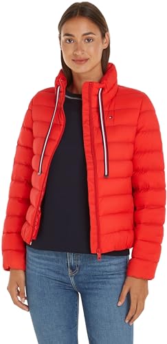 Tommy Hilfiger Damen Daunenjacke Packable Padded Jacket Winter, Rot (Fierce Red), S von Tommy Hilfiger