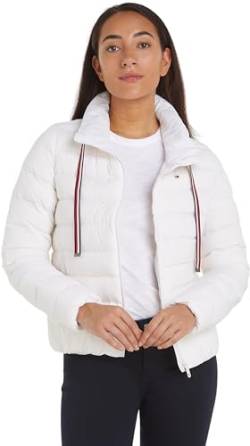 Tommy Hilfiger Damen Daunenjacke Packable Padded Jacket Winter, Weiß (Th Optic White), S von Tommy Hilfiger