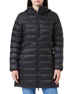 Tommy Hilfiger Damen Daunenmantel Padded Global Stripe Coat Winter, Schwarz (Black), L von Tommy Hilfiger