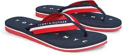 Tommy Hilfiger Damen Flip Flops Tommy Loves NY Beach Sandal Badeschuhe, Blau (Midnight), 36 EU von Tommy Hilfiger