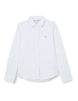 Tommy Hilfiger Damen Hemd Essential Stp Regular Shirt Freizeithemd, Blau (Ithaka Stp/ Breezy Blue), 36 von Tommy Hilfiger