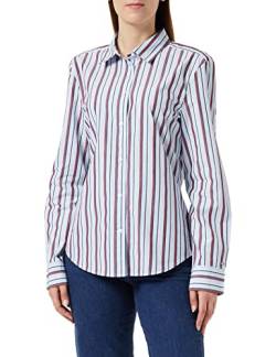 Tommy Hilfiger Damen Hemd Regular-Fit Langarm, Mehrfarbig (Split Global Stp/ Breezy Blue), 44 von Tommy Hilfiger