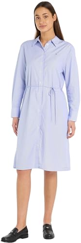 Tommy Hilfiger Damen Hemdkleid Essential Shirt Dress Knielang, Blau (Blue Spell Ithaca Stp), 36 von Tommy Hilfiger
