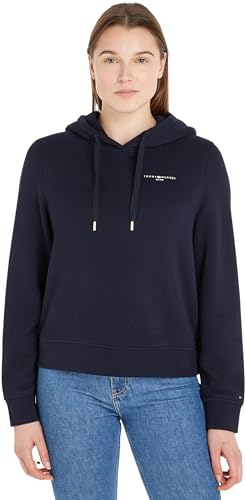 Tommy Hilfiger Damen Hoodie 1985 Rlx Mini Corp Logo Hoodie mit Kapuze, Blau (Desert Sky), S von Tommy Hilfiger