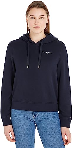 Tommy Hilfiger Damen Hoodie 1985 Rlx Mini Corp Logo Hoodie mit Kapuze, Blau (Desert Sky), XS von Tommy Hilfiger