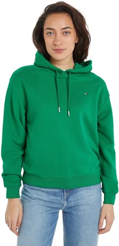 Tommy Hilfiger Damen Hoodie Flag On Chest mit Kapuze, Grün (Olympic Green), S von Tommy Hilfiger