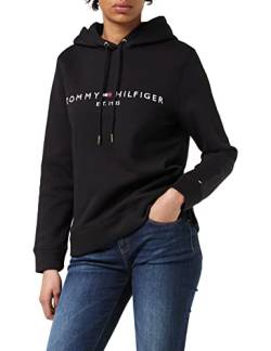 Tommy Hilfiger Damen Hoodie Heritage mit Kapuze, Schwarz (Black), M von Tommy Hilfiger