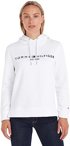 Tommy Hilfiger Damen Hoodie Heritage mit Kapuze, Weiß (White), XL von Tommy Hilfiger