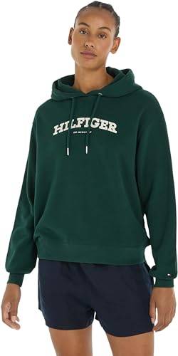 Tommy Hilfiger Damen Hoodie mit Kapuze, Grün (Hunter), XXS von Tommy Hilfiger