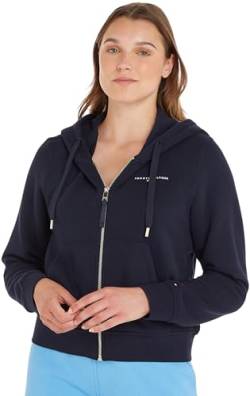 Tommy Hilfiger Damen Hoodie mit Reißverschluss 1985 Reg Mini Corp Zip Hoodie Zipper, Blau (Desert Sky), L von Tommy Hilfiger