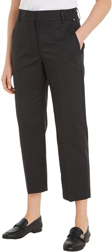 Tommy Hilfiger Damen Hose Chino Slim Fit, Schwarz (Black), 36 von Tommy Hilfiger