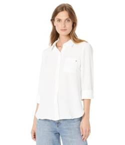 Tommy Hilfiger Damen J2dm7530-ivy-xl Hemd mit Button-Down-Kragen, Ivory, X-Large von Tommy Hilfiger