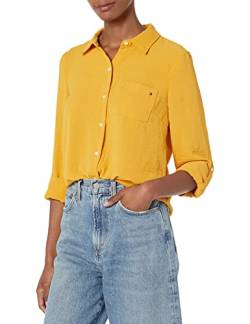 Tommy Hilfiger Damen Shirts, lässige Oberteile Hemd mit Button-Down-Kragen, Sonnenblume, Klein von Tommy Hilfiger