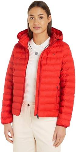 Tommy Hilfiger Damen Jacke Lw Padded Global Stripe Jacket Übergangsjacke, Rot (Fierce Red), S von Tommy Hilfiger