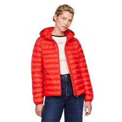 Tommy Hilfiger Damen Jacke Lw Padded Global Stripe Jacket Übergangsjacke, Rot (Fierce Red), XL von Tommy Hilfiger