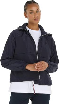 Tommy Hilfiger Damen Jacke Transitional Hooded Windbreaker Windjacke, Blau (Desert Sky), L von Tommy Hilfiger