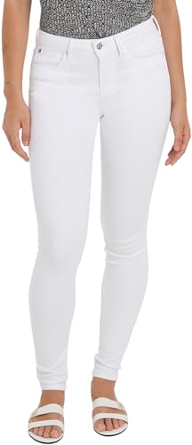 Tommy Hilfiger Damen Jeans Th Flex Skinny Fit, Weiß (Th Optic White), 25W/32L von Tommy Hilfiger