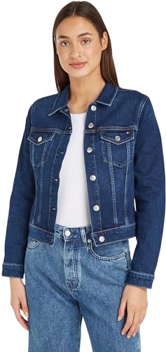 Tommy Hilfiger Damen Jeansjacke Denim Slim Jacket Kurz, Blau (Kai), 36 von Tommy Hilfiger