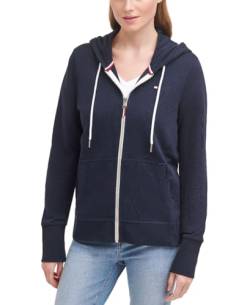 Tommy Hilfiger Damen Kapuzenjacke mit Reißverschluss Kapuzenpullover, Kapitän des Himmels (Sky Captain), L (7er Pack) von Tommy Hilfiger