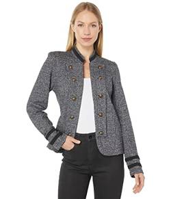 Tommy Hilfiger Damen Klassische Tommy Open Front Band Jacke Lässiger Blazer, Schwarz Multi, XS von Tommy Hilfiger