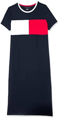 Tommy Hilfiger Damen Kurzarm Baumwolle Sommerkleider Midi-T-Shirt-Kleid, Kapitän des Himmels (Sky Captain), Mittel von Tommy Hilfiger