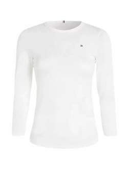 Tommy Hilfiger Damen Langarmshirt 1985 Slim Slub Basic, Weiß (Ecru), 3XL von Tommy Hilfiger