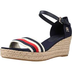 Tommy Hilfiger Damen MID Corporate FW0FW07078 Wedge-Espadrilles, Blau (Space Blue), 39 EU von Tommy Hilfiger